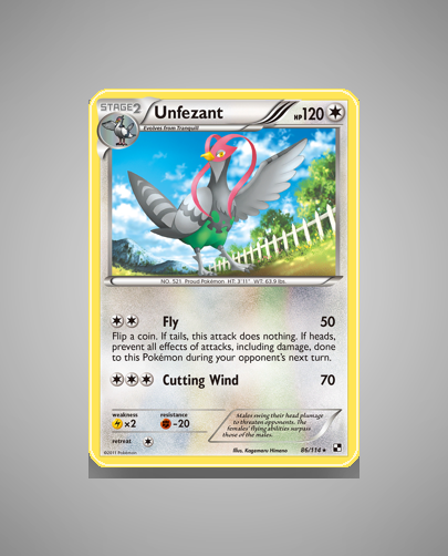 Unfezant (Black White) #86