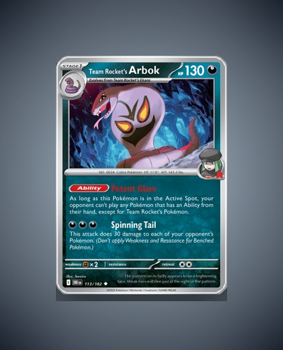 Collector’s Guide: Team Rocket’s Arbok (Destined Rivals #113)