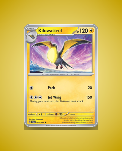 Collector’s Guide: Kilowattrel (Paldea Evolved #82)