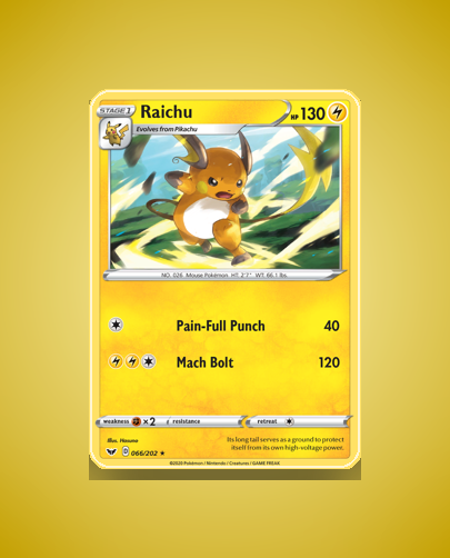 Collector’s Guide: Raichu (Sword Shield #66)