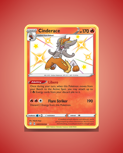 Cinderace (Shining Fates Shiny Vault) #SV017