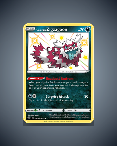 Collector’s Guide: Galarian Zigzagoon (Shining Fates Shiny Vault #SV078)
