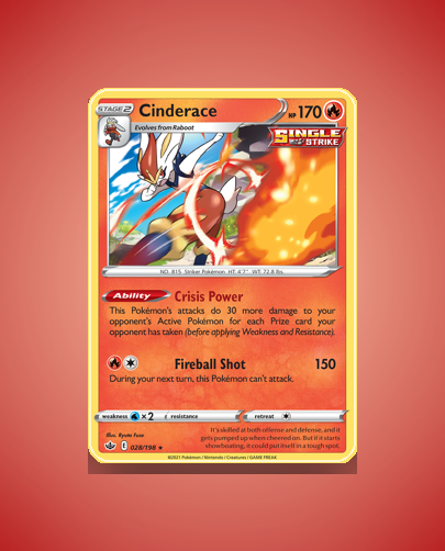 Collector’s Guide: Cinderace (Chilling Reign #28)