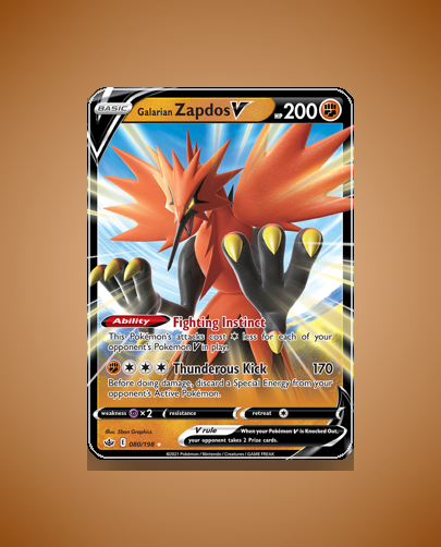 Galarian Zapdos V (Chilling Reign) #80