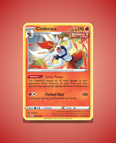 Collector’s Guide: Cinderace (SWSH Black Star Promos #SWSH278)