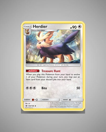 Collector’s Guide: Herdier (Sun Moon #104)