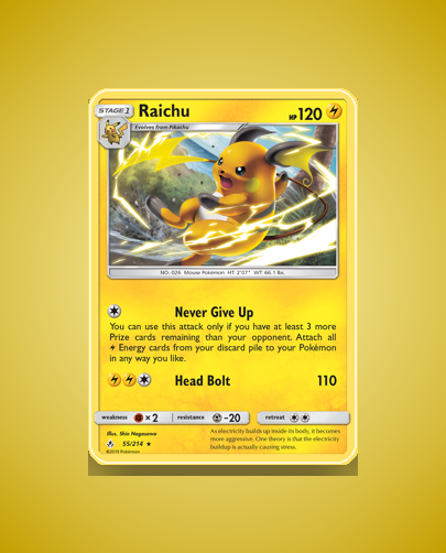 Collector’s Guide: Raichu (Unbroken Bonds #55)