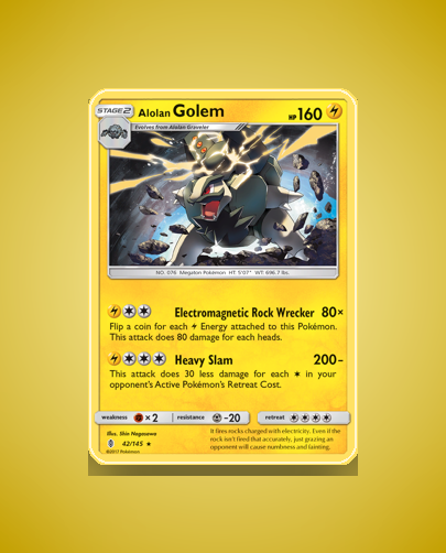 Collector’s Guide: Alolan Golem (Guardians Rising #42)