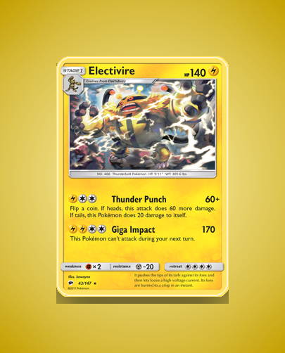 Collector’s Guide: Electivire (Burning Shadows #43)
