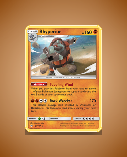 Collector’s Guide: Rhyperior (Burning Shadows #67)