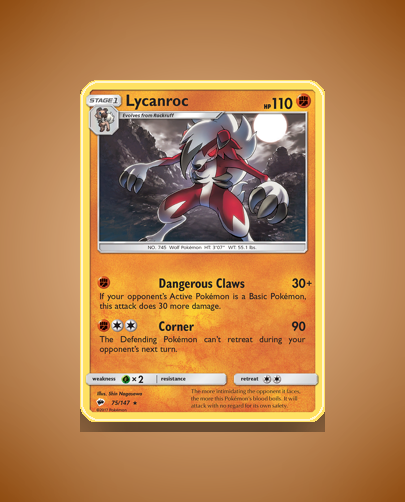 Collector’s Guide: Lycanroc (Burning Shadows #75)