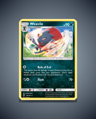 Collector’s Guide: Weavile (Burning Shadows #86)