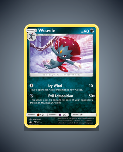 Collector’s Guide: Weavile (Ultra Prism #74)