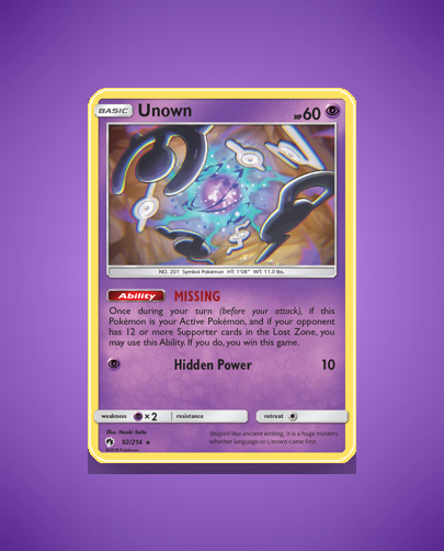 Collector’s Guide: Unown (Lost Thunder #92)